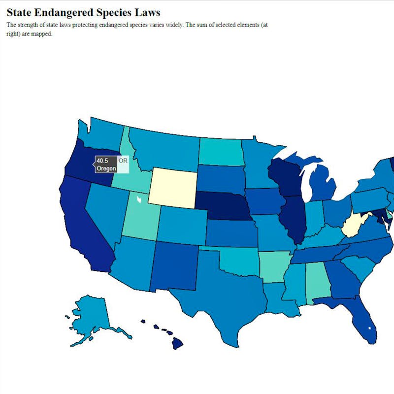 Map of State Endangered Species
