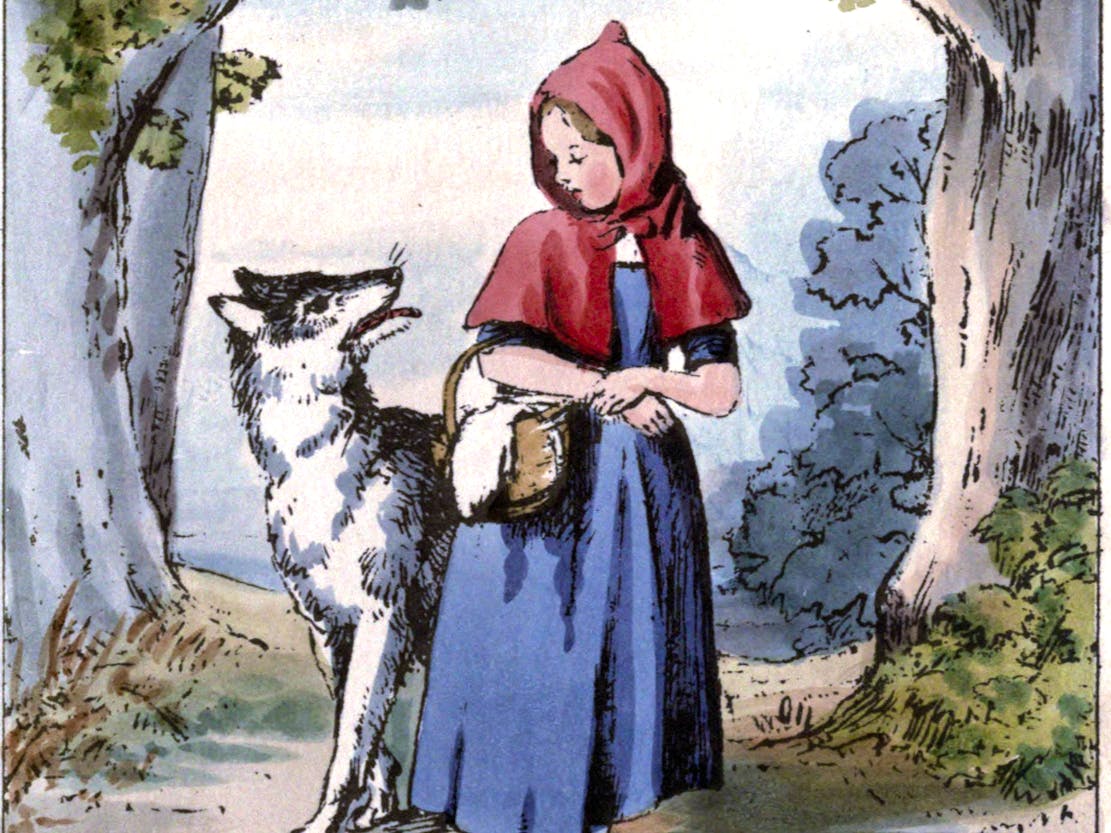 Little Red Riding Hood Meeting the Wolf 